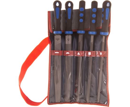 Набор напильников 250 мм, двухкомпонентные рукоятки, 5 предметов KING TONY 1015GQ – изображение 4