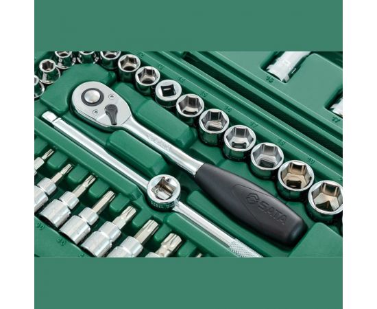 Набор торцевых головок из 60 предметов Sata под вороток 3/8 дюйма метрический 09004 – изображение 4