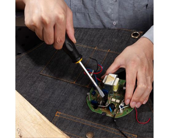 Ударная шлицевая отвертка DELI dl6270041 со сквозным хвостовиком, SL6x100 мм 104559 – изображение 5