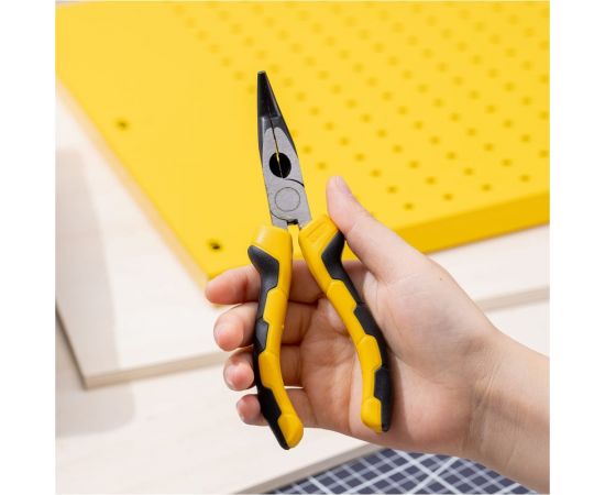 Удлиненные плоскогубцы DELI DL2306 с изогнутыми губками, 160 мм, угол загиба губок 30, сталь crv, двухкомпонентная ручка 108826 – изображение 5