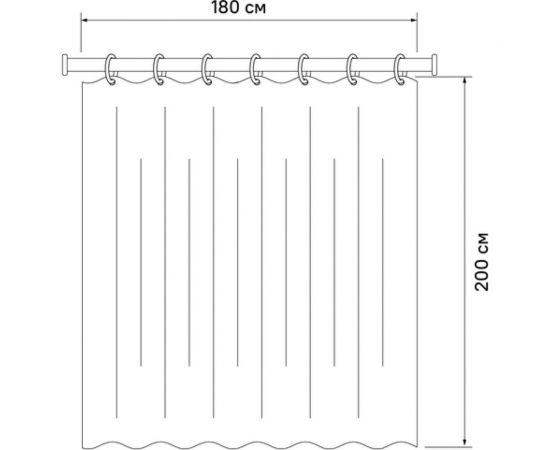Штора для ванной комнаты IDDIS Полиэстер 180x200 см B69P218i11 – изображение 9