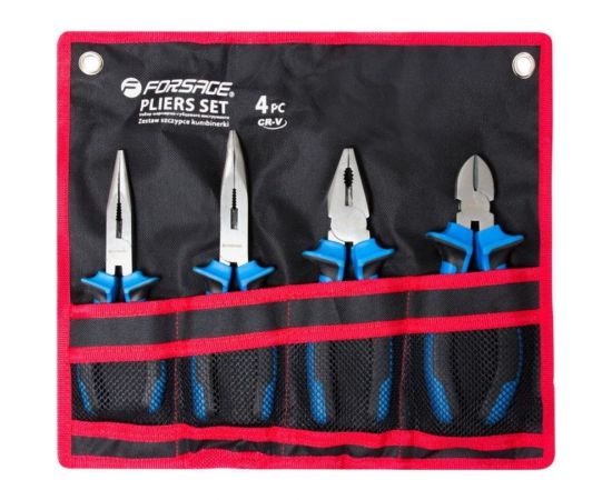 Набор шарнирно-губцевого инструмента Forsage 4 предметов, 7""-180 мм, на полотне F-5046C 