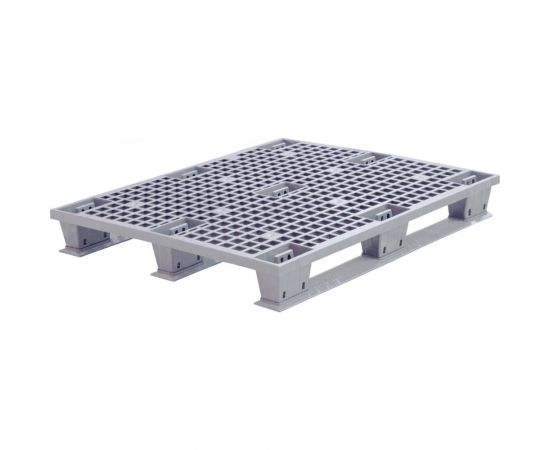 Паллет Тара.ру 1200x1000x150 мм, перфорированный, на полозьях, цв. серый 25398 