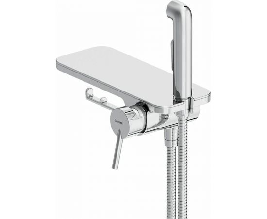 Монтируемый в стену смеситель Damixa Origin Bit с гигиеническим душем и полкой, хром 773500000 