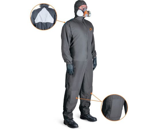 Малярный многоразовый комбинезон с наколенниками Jeta Safety Paint-Expert серый JPC155-M 