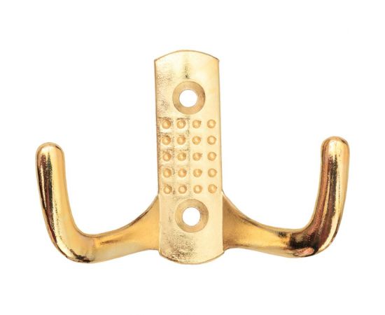 2-х рожковый крючок СКОБЯНОЙ перф. золото 002840 