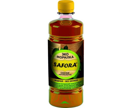 Морилка водная SAFORA для дерева, натуральная сосна, 500 мл 002 