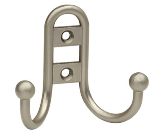 Крючок MF R15, 2-х рожковый, никель матовый 10812v 