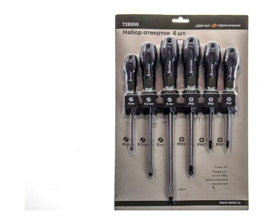 Набор отверток c 3-х компонентной ручкой 6 предметов Дело Техники 728060 – изображение 2
