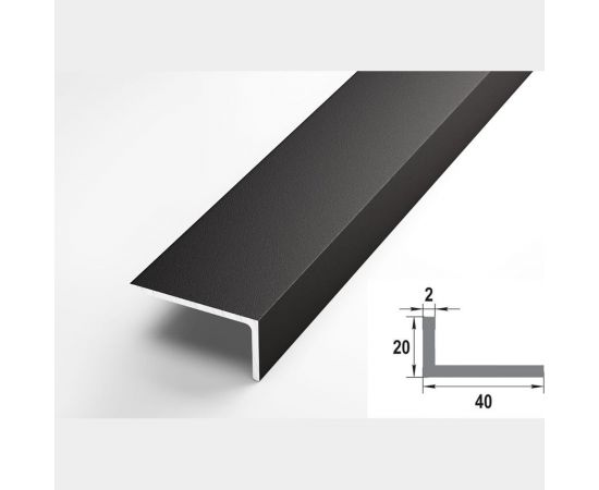 Декоративный угловой профиль ЛУКА алюминиевый, 40х20х2 мм, 2,7 м, 5 шт./уп. черный УТ000020865 – изображение 2