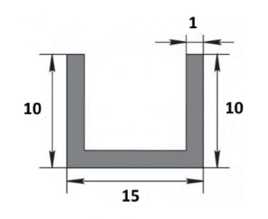 Алюминиевый профиль ЛУКА Сделай сам, швеллер 10х15х10х1, 2000 мм, 5 шт. УТ000027206 – изображение 2