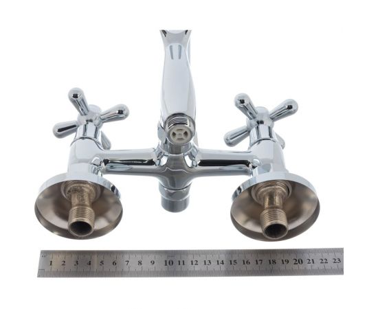 Смеситель для ванны Haiba латунный, с длинным поворотным изливом 37 см и душевой лейкой, хром HB2225 – изображение 2