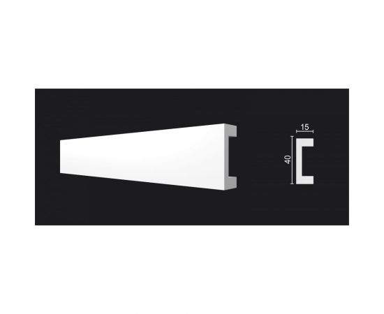 Молдинг стеновой ударопрочный влагостойкий под покраску Decor-Dizayn 40x15x2000мм DD618 – изображение 2