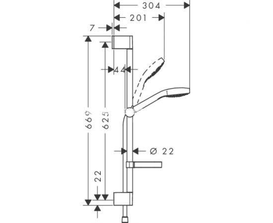 Душевой гарнитур HANSGROHE 26586400 Croma Select E Vario 65см 00000044752 – изображение 2