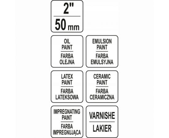 Флейцевая кисть YATO 50мм, расщепленная щетина, двухкомпонентная нескользящая ручка YT-54562 – изображение 3