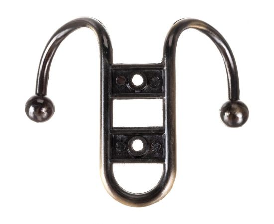 2-х рожковый крючок СКОБЯНОЙ прут. бронза 002420 – изображение 3