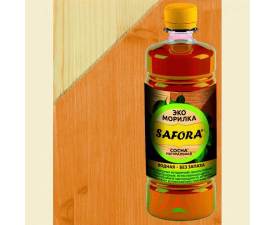 Морилка водная SAFORA для дерева, натуральная сосна, 500 мл 002 – изображение 6