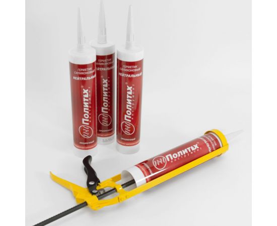 Силиконовый нейтральный герметик Политех (прозрачный; 280 мл) 6507924 – изображение 6
