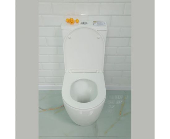 Унитаз-компакт ALCORA Impresion 3/6, безободковый, с сиденьем дюропласт, микролифт LT-2157A-R – изображение 7