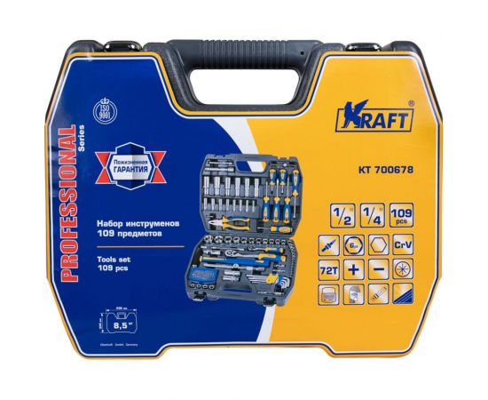 Набор инструмента KRAFT 1/2 Dr и 1/4 Dr 109 предметов KT 700678 – изображение 10
