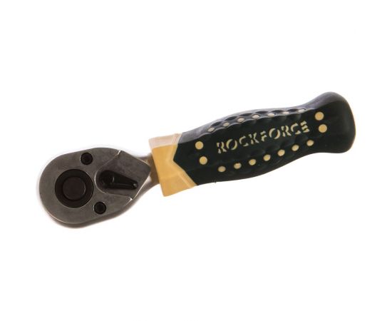 Реверсивная короткая трещотка с резиновой ручкой ROCKFORCE RF-802219 
