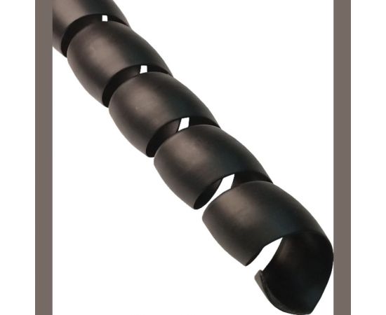 Спиральная пластиковая защита SG PARLMU -20-C11, полипропилен, размер 20, выпуклая поверхность, цвет черный, длина 1 м PR0600200 