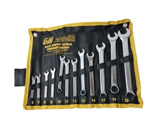 Набор ключей БМ КГК 6-32 мм 22 предмета тетроновая сумка CrV 971422 