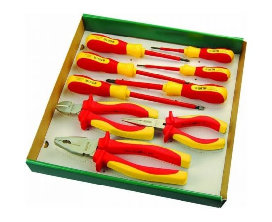 Набор изолированных отверток и пассатижей Sata 9 предметов 09262 