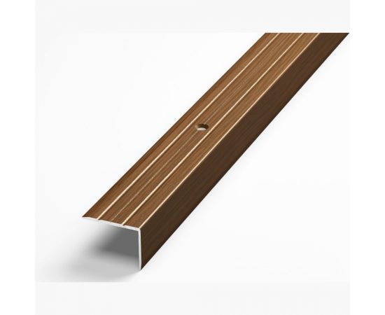 Порог угловой алюминиевый декоративный (24х18 мм, 1,35 м, Дуб темный) ЛУКА УТ000000088 