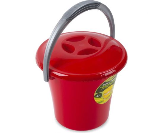 Ведро Martika Либерти 3 л, с крышкой, красное С601ККРА 