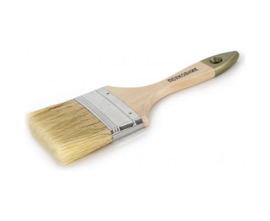 Плоская кисть ZOLDER Армейская Полковник 75 х 12 мм, натуральная щетина, деревянная ручка 126050а 