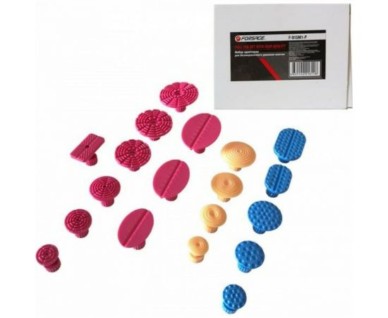 Набор адаптеров для беспокрасочного удаления вмятин Forsage пластиковые, 19 предметов F-915M1-P 