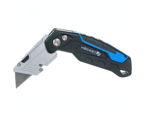 Складной нож HOEGERT TECHNIK с трапециевидным лезвием, в комплекте 3 запасных лезвия HT4C639 