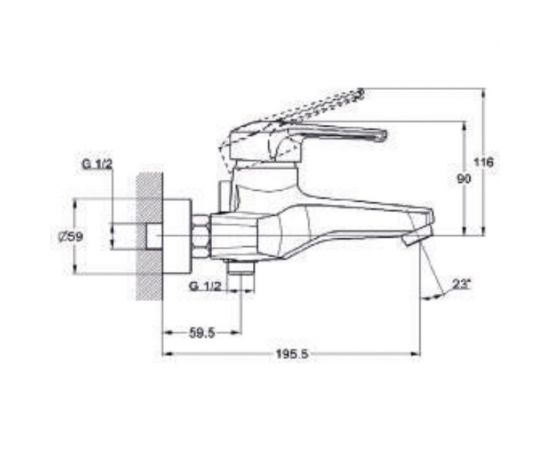 Смеситель для ванны G-lauf Solone с монолитным изливом и душевой лейкой, хром SIT3-A182 – изображение 2