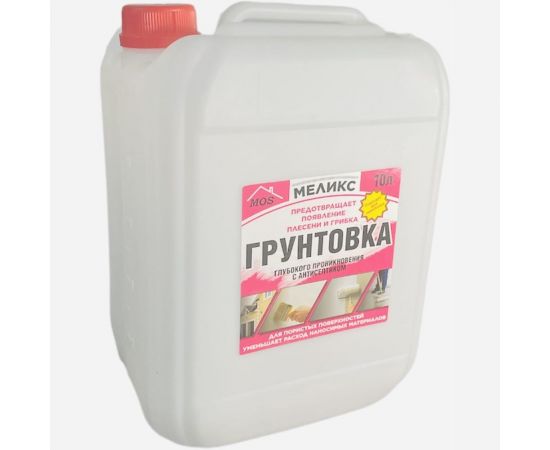 Грунтовка глубокого проникновения с антисептиком для пористых поверхностей Меликс 10 л 12% MOS-10ГГПАПП01 – изображение 2
