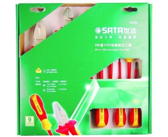 Набор изолированных отверток и пассатижей Sata 9 предметов 09262 – изображение 2
