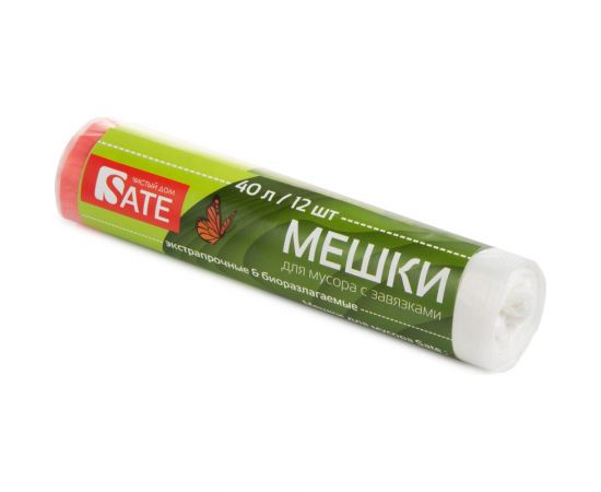 Мешки с завязками для мусора BIO 40 л, 12 шт, белые SATE 99591 – изображение 2