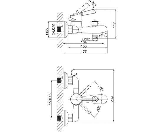 Смеситель для ванны D&K DA1463201 – изображение 3