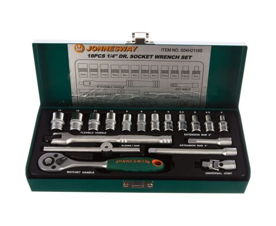 Набор торцевых головок 18 предметов Jonnesway S04H2118S – изображение 3