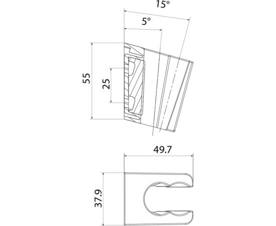 Держатель для лейки IDDIS черный 080 080BL00i53 – изображение 3