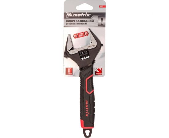 Разводной ключ MATRIX PRO тонкие губки фосфатированный 2-х компонентная рукоятка 200 мм 15577 – изображение 4