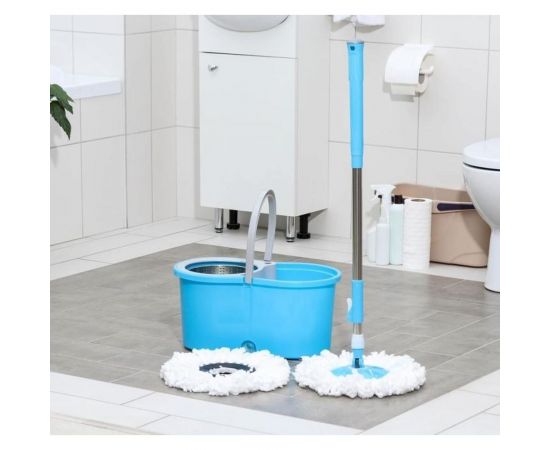 Набор для уборки Доляна ведро с металлической центрифугой, швабра, дополнительная насадка, цвет МИКС 140362 