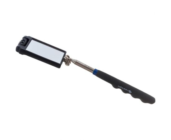 Телескопическое зеркало HOEGERT TECHNIK 50х80 мм со светодиодом, 300-880 мм HT4R504 