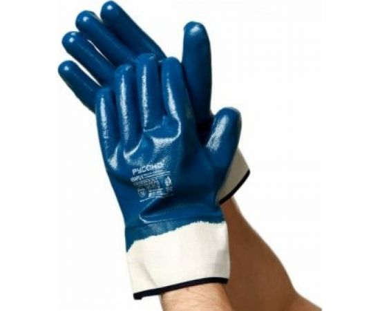 Нитриловые маслобензостойкие перчатки с манжетом РУСОКО Кварц К, 12 пар, р-р 10/XL 212210Сн 