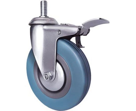 Колесо аппаратное поворотное с болтом и тормозом Longway SCtgb 42 