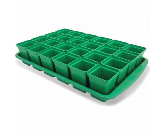 Комплект для рассады ЛЕТО Урожай-24 пластик, 24 стакана, поддон, 47x29x9 см 6790 