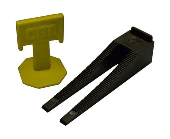 Система выравнивания плитки Зажим 1 мм 50 шт + Клин 50 шт ACCURATE J1-50+50 