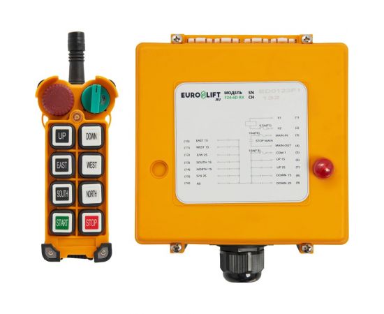 Радиоуправление EURO-LIFT F24-6D, комплект (пульт 6 кнопок, 2 скорости + приемник) 00-00004480 