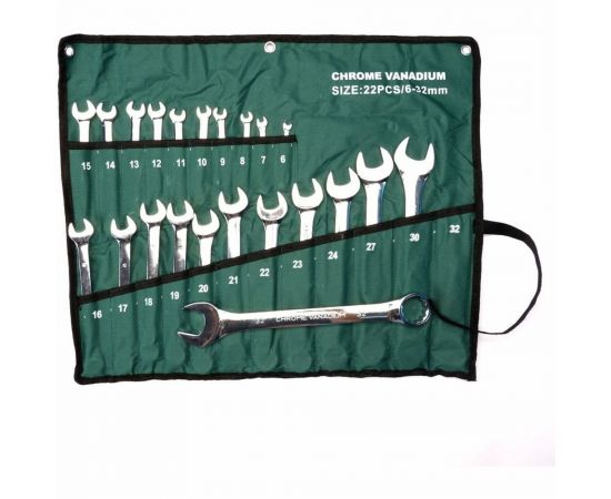 Набор накидных ключей Dreamcar зеленый, 6-32, 22 шт. DC-000-0694147 