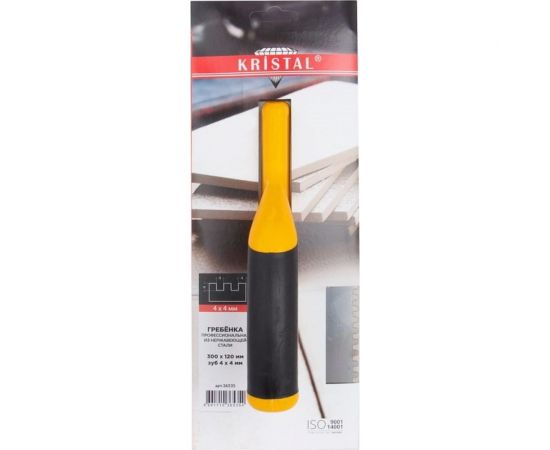 Профессиональная гребёнка KRISTAL 300х120мм, зуб 4х4 нержавейка 36535 – изображение 2